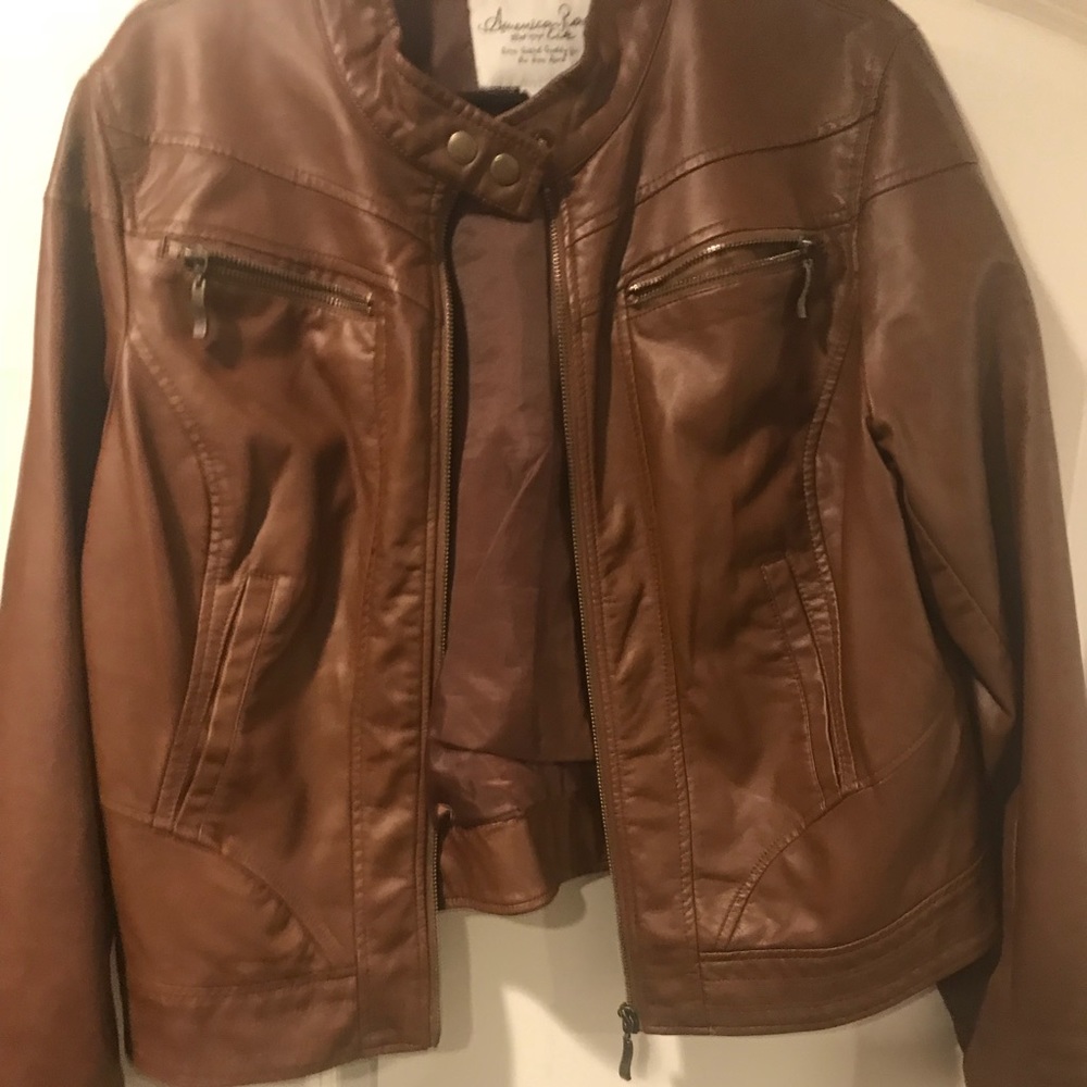 Brown leather jacket
